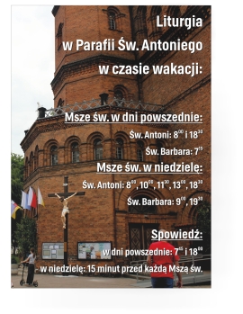 Okres wakacyjny w Kościele św. Antoniego